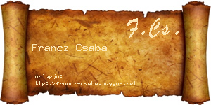 Francz Csaba névjegykártya