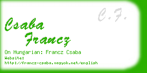 csaba francz business card